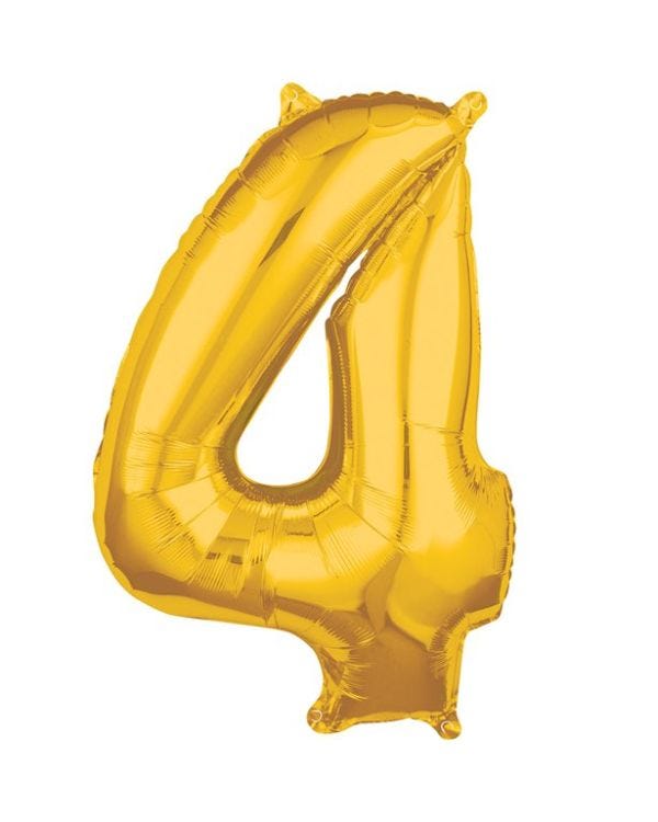 Gold Number 4 Balloon - 26&quot; Foil