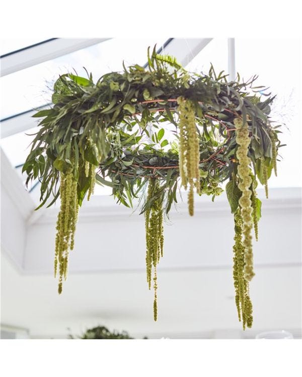 Botanical Wedding Copper Hanging Chandelier Hoops - 40cm (3pk)