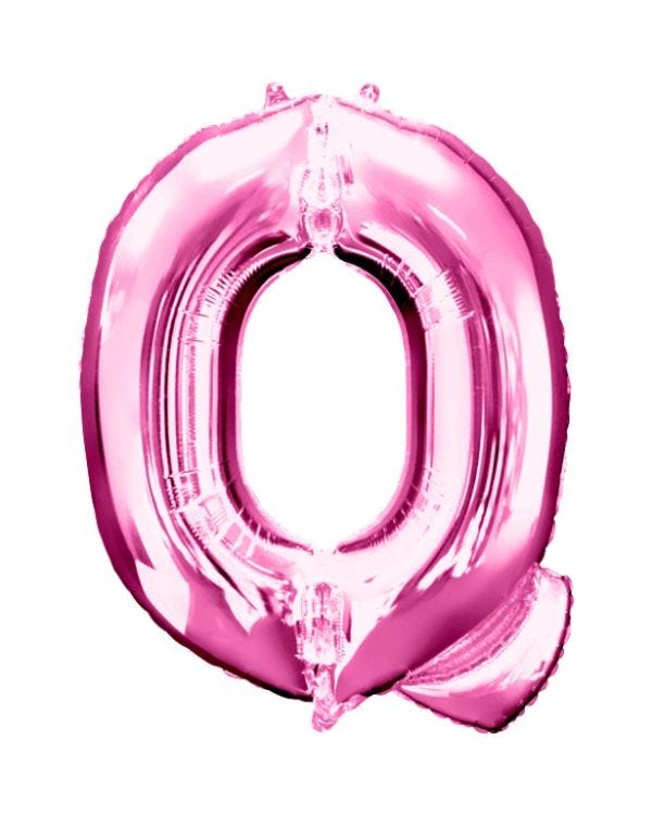 Pink Letter Q Balloon - 34&quot; Foil