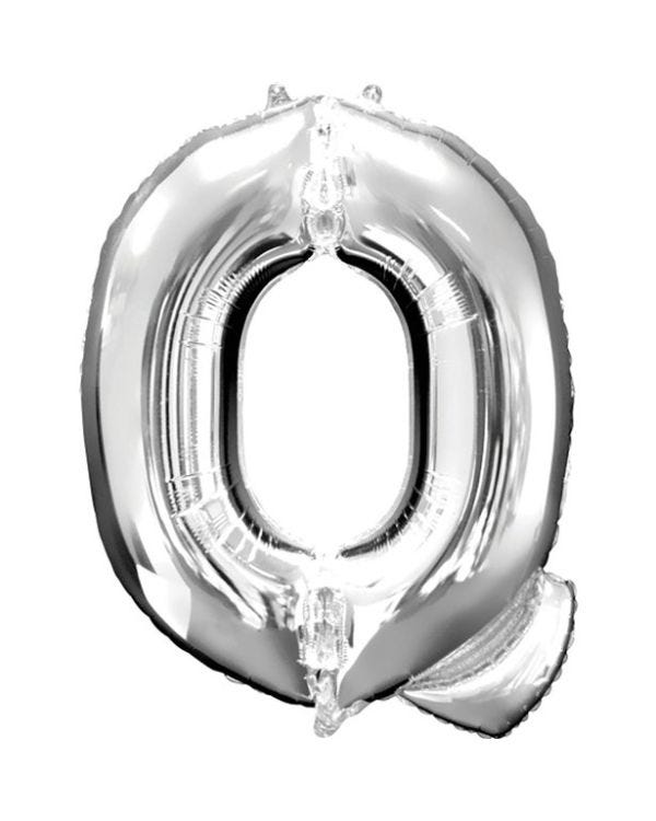 Silver Letter Q Balloon - 34&quot; Foil