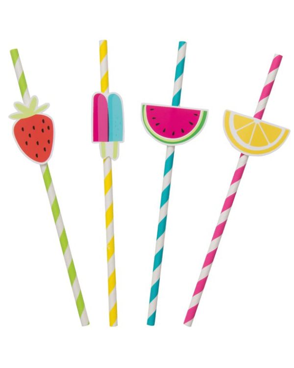 Sweet &amp; Succulent Paper Straws (8pk)