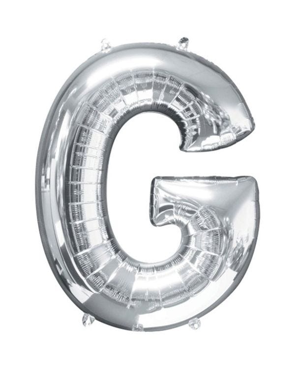 Silver Letter G Balloon - 34&quot; Foil