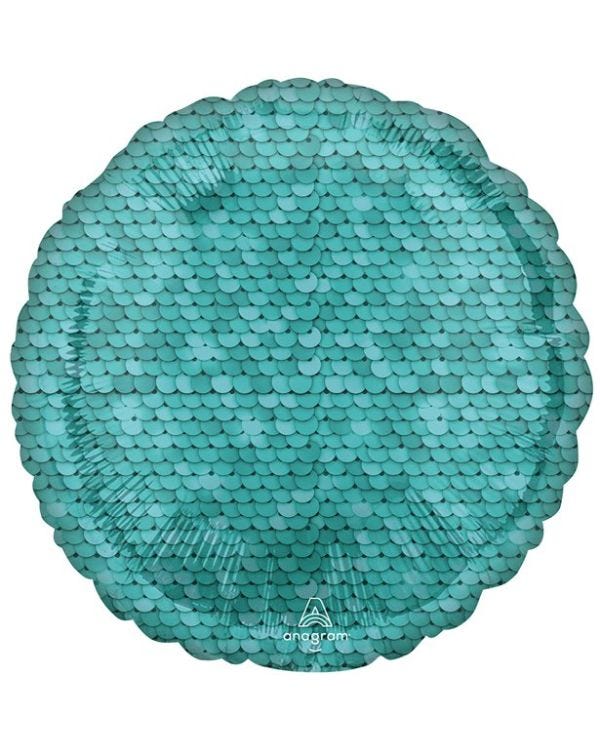 Ocean Blue Sequin Print Balloon - 18&quot; Foil