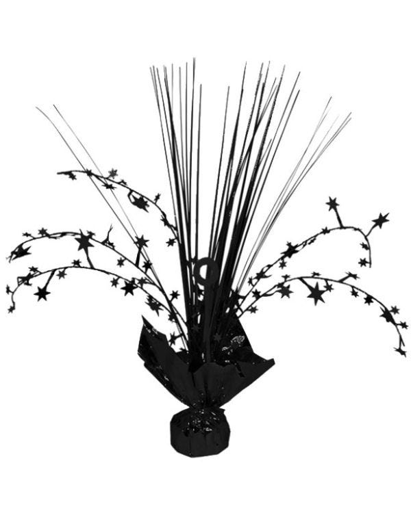 Black Foil Spray Table Centrepiece - 30cm