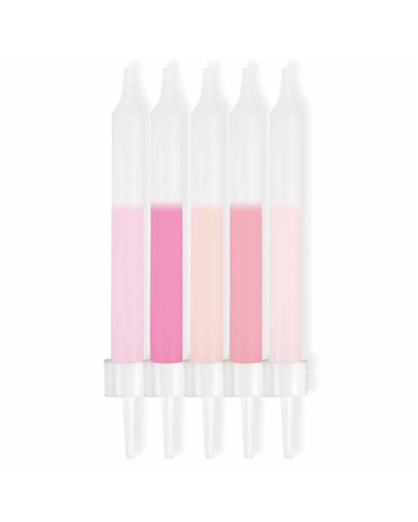 Pink Mix Candles - 6cm (10pk)