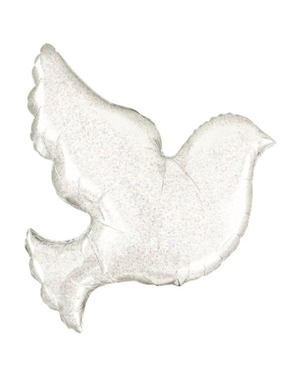 Large Holographic Dove Supersize Foil Balloon - 34&quot;