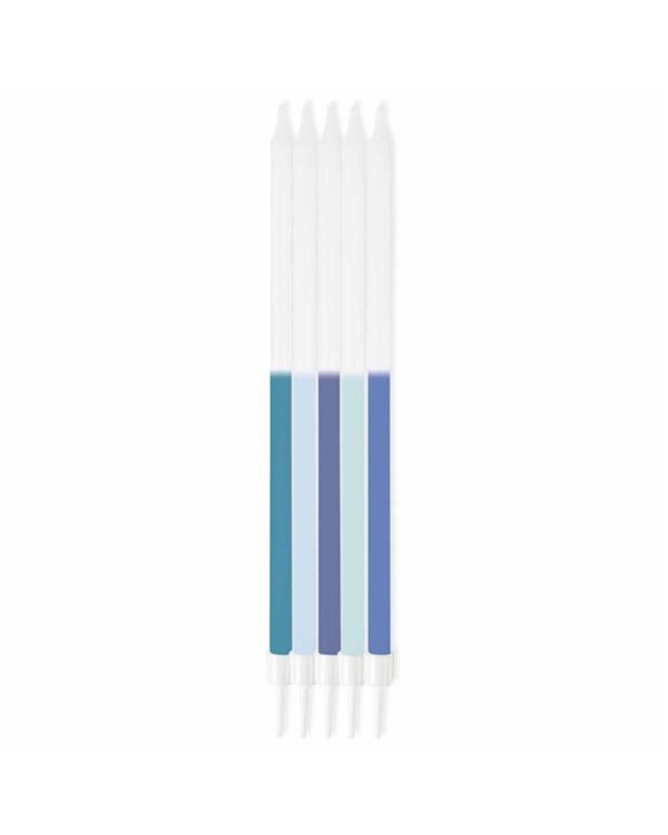 Blue Mix Tall Candles - 16cm (10pk)