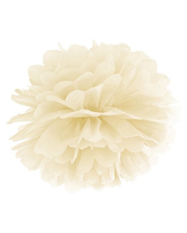 Cream Pom Pom Decoration - 35cm
