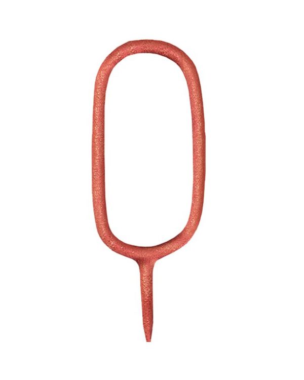 Rose Gold Sparkler Number 0 Candle - 17.8cm