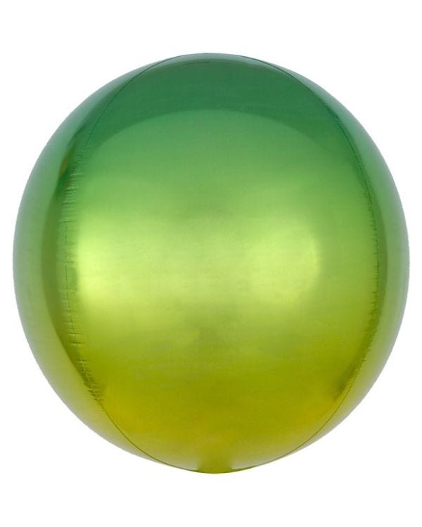 Ombre Yellow &amp; Green Orbz Balloon - 16&quot; Foil