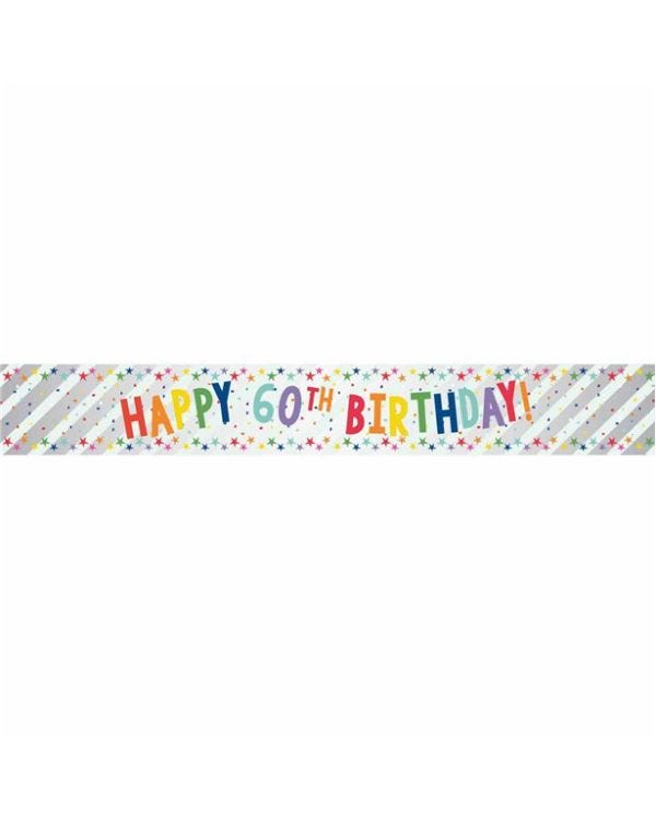 Happy 60th Birthday Foil Banner - 1.74m
