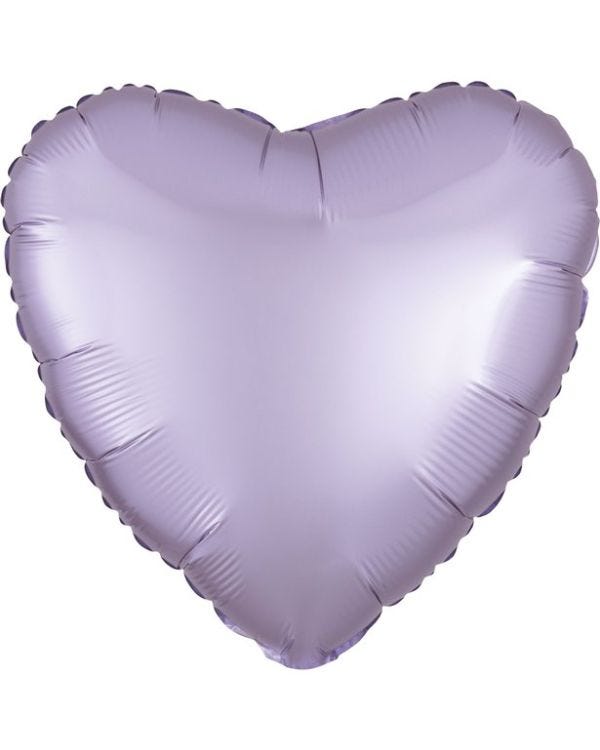 Pastel Lilac Satin Luxe Heart Balloon - 18&quot; Foil