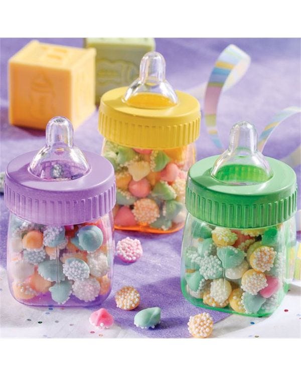 Multicolured Fillable Baby Bottles - 7.5cm x 3.5cm (6pk)