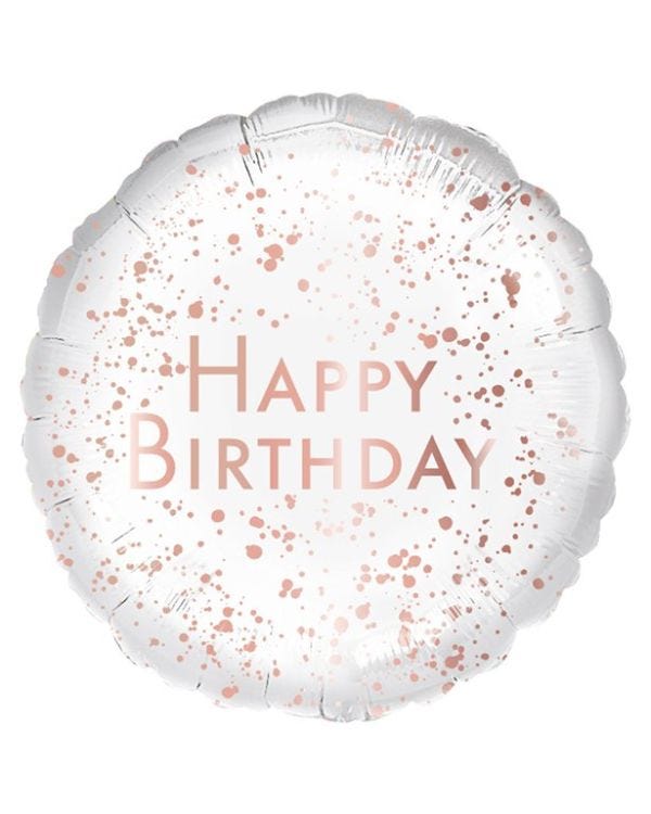 Happy Birthday Rose Gold Foil Balloon - 18&quot;