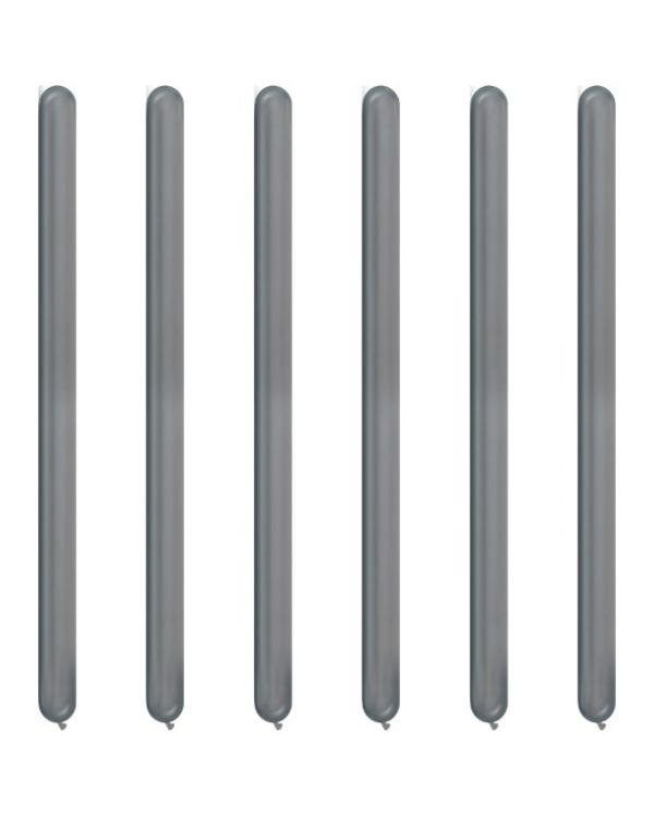 Silver Chrome Modelling Balloons - 260Q Latex (100pk)