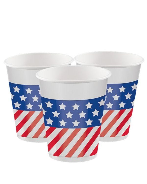 American Flag Plastic Cups - 473ml (25pk)
