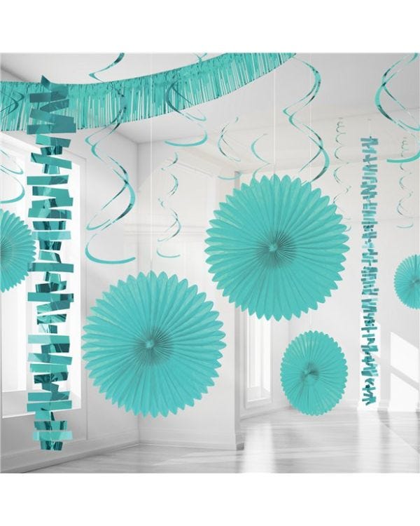 Turquoise Paper &amp; Foil Room Decorating Kit