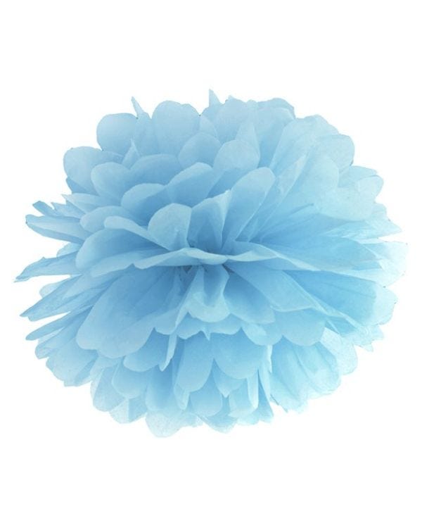 Light Blue Pom Pom Decoration - 25cm