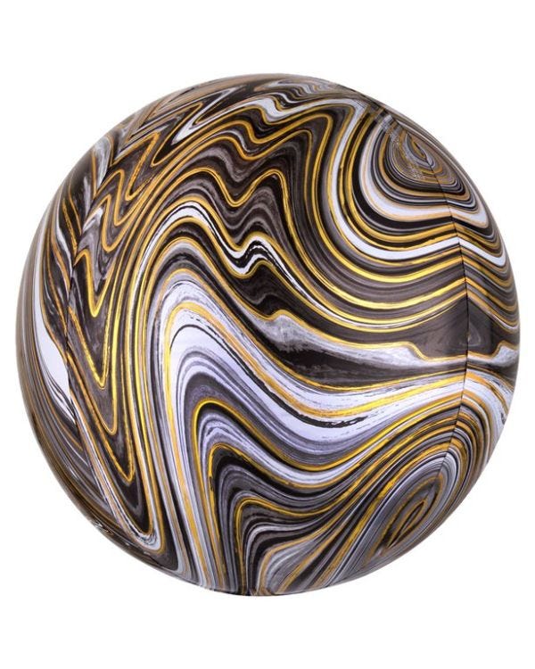 Black Marblez Orbz - 16&quot; Foil Balloon
