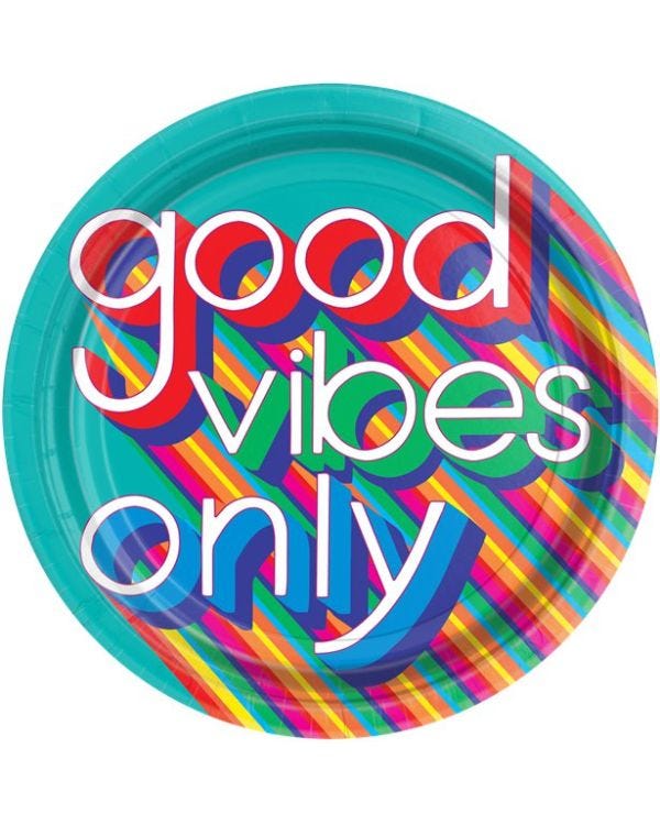 Good Vibes Paper Plates - 27cm (8pk)