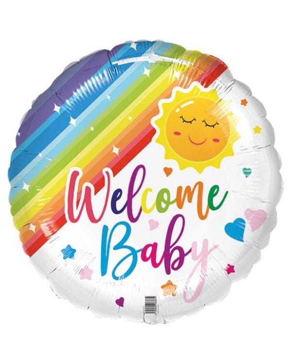 Welcome Baby Rainbow Foil Balloon - 18&quot; Foil