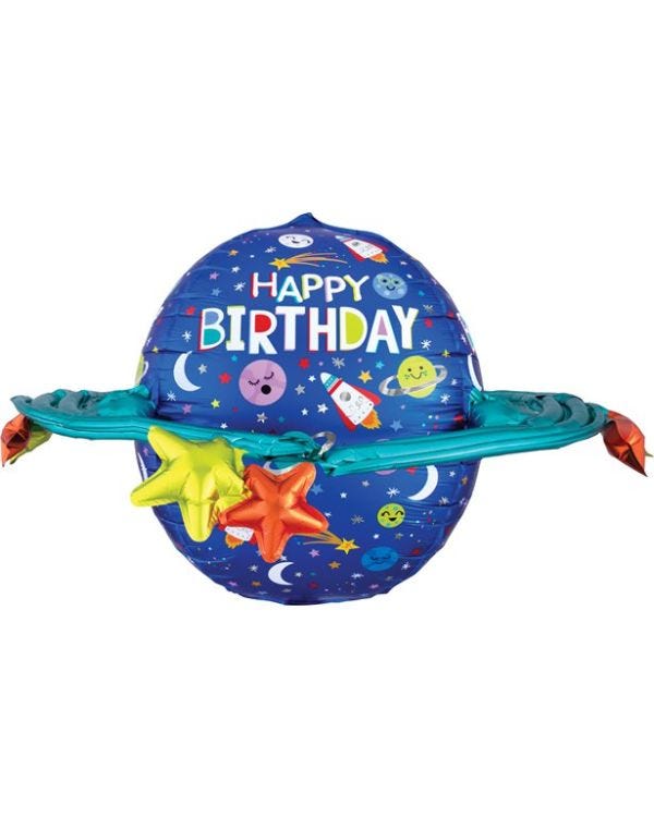 Happy Birthday Space Galaxy Giant Foil Balloon - 29&quot;