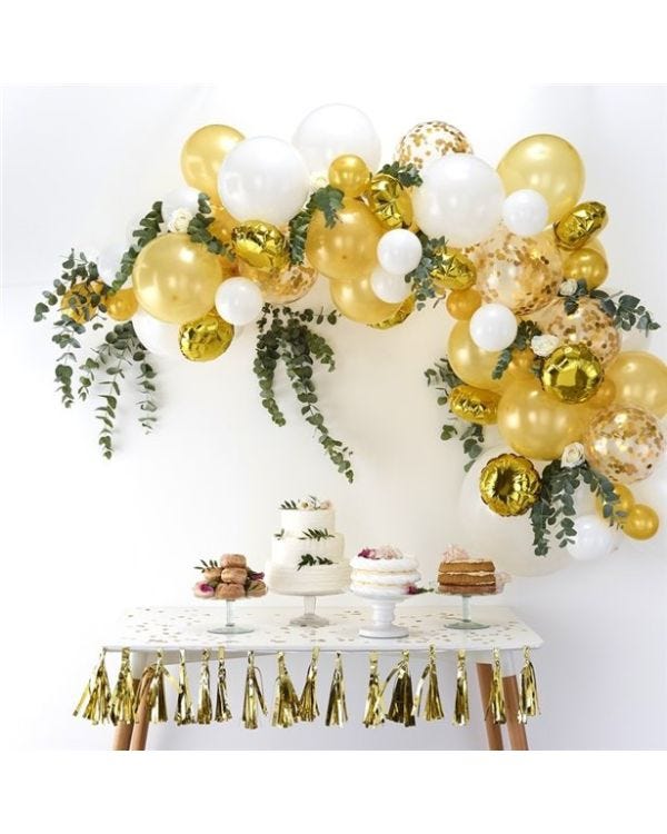 Gold Balloon Arch - 70 Balloons