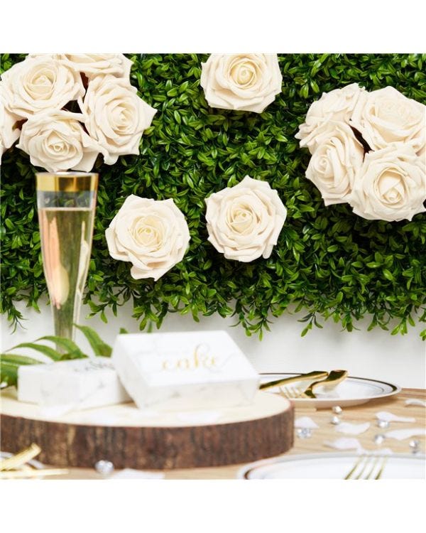 Ivory Foam Rose Bud Decorations (5pk)