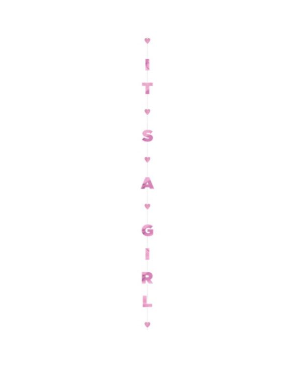 Its A Girl Glitter Paper Balloon Tail - 1.8m