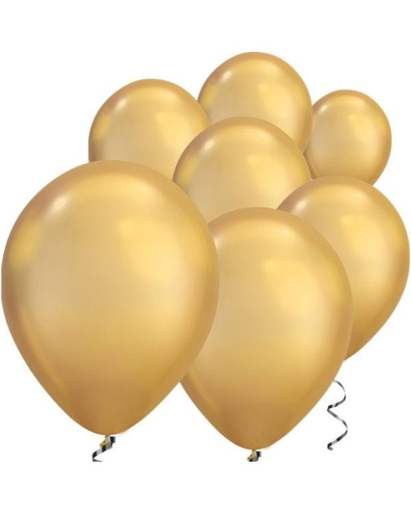 Gold Chrome Balloons - 7&quot; Latex (100pk)