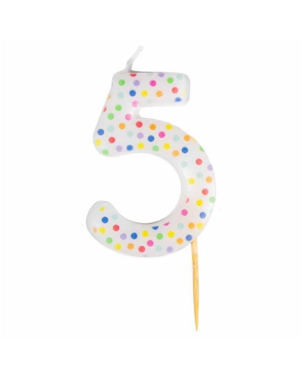 Number 5 Dots Candle