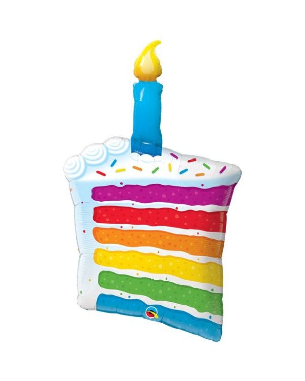 Rainbow Cake Slice Supersize Balloon - 42&quot; Foil
