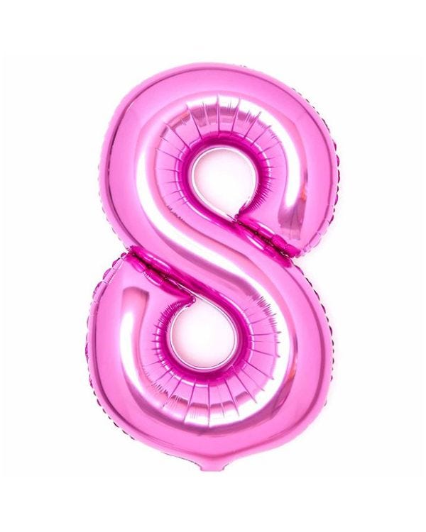Number 8 Pink Foil Balloon - 34&quot;