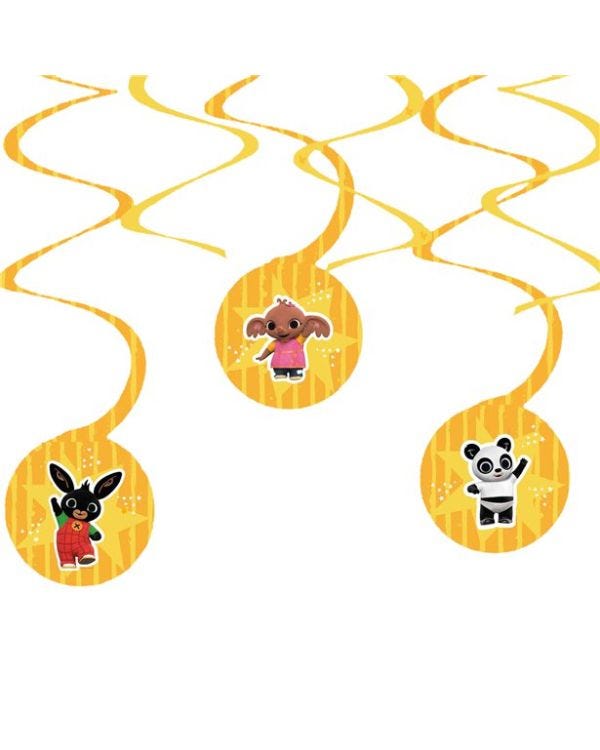Bing Party Paper Swirl Hanging Decorations (6pk)