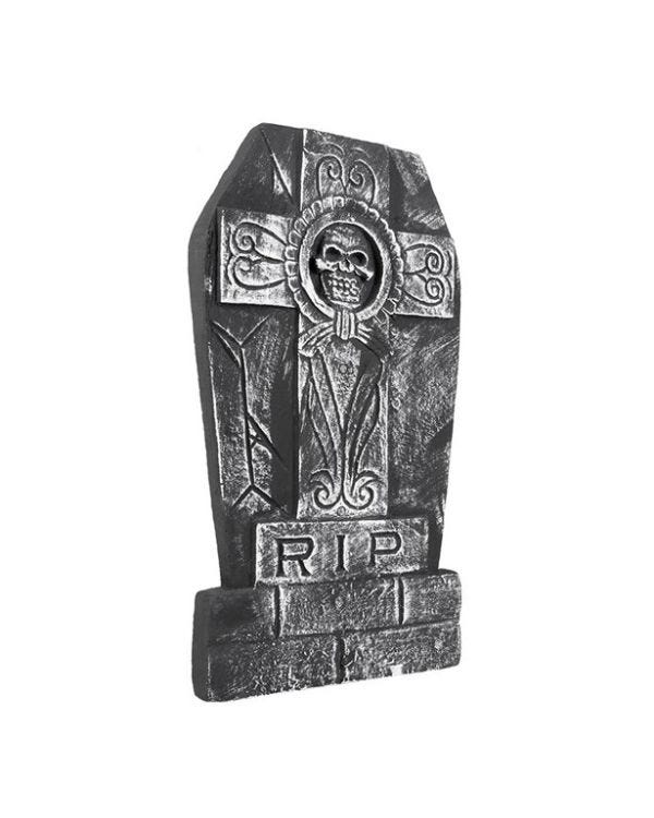 Skull Cross &#039;RIP&#039; Tombstone - 50cm