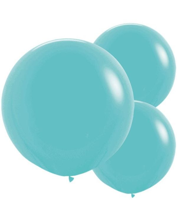 Caribbean Blue Balloons - 24&quot; Latex (3pk)