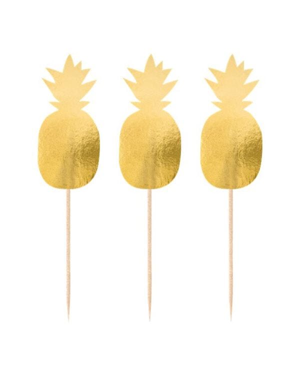 Gold Foil Pineapple Picks (20pk)