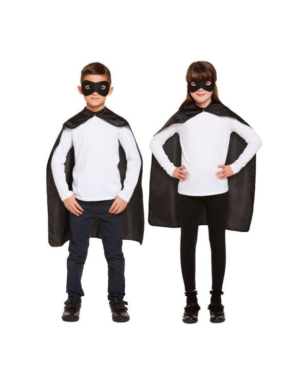 Black Superhero Cape - Child