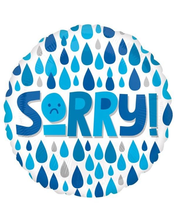 Sorry Raindrops Balloon - 18&quot; Foil