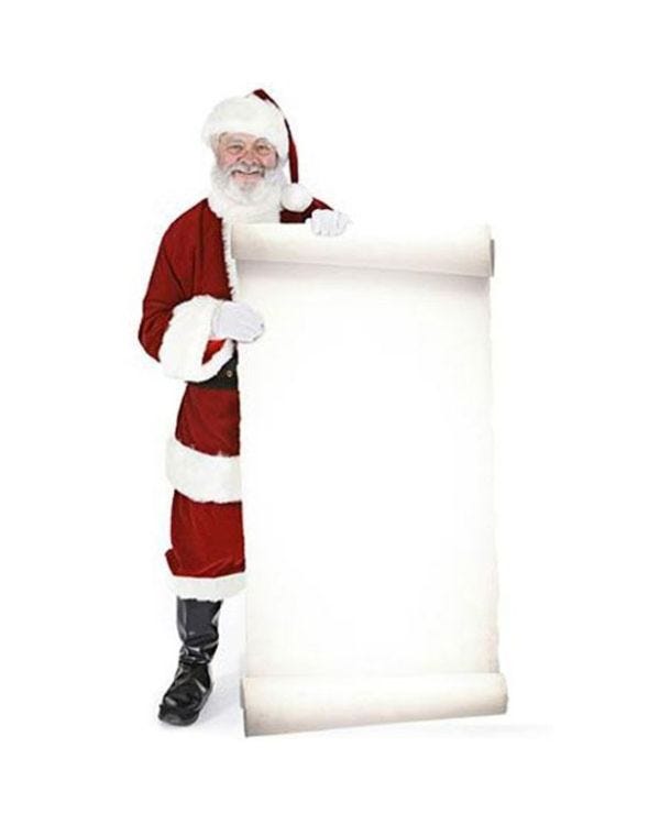 Life Size Santa with Large Sign Cardboard Cutout - 180cm