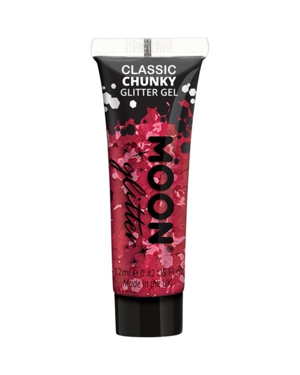 Chunky Glitter Body Gel - Red 12 ml