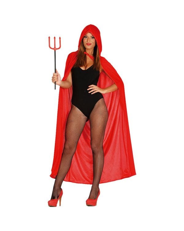 Red Velvet Hooded Cape - Adult