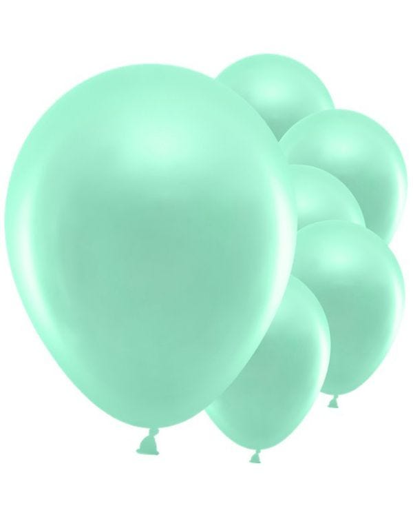 Mint Green Metallic Balloons - 12&quot; Latex (10pk)