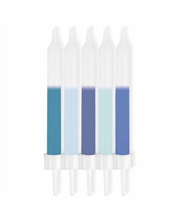 Blue Mix Candles - 6cm (10pk)