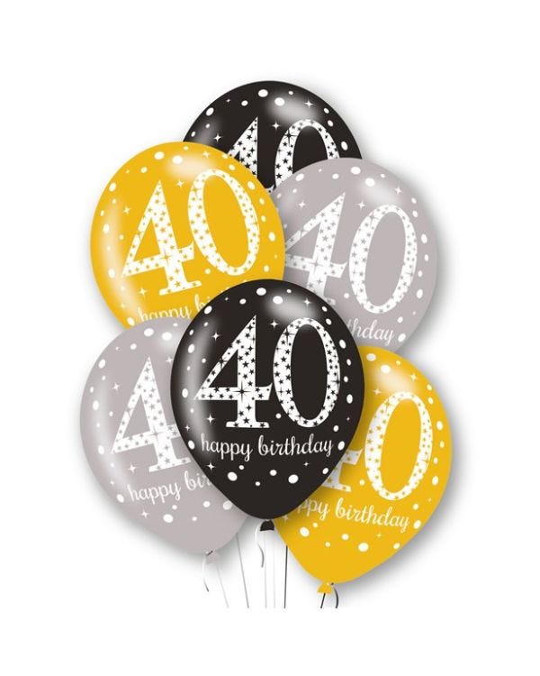 Age 40 Latex Balloons - 11&quot; (6pk)