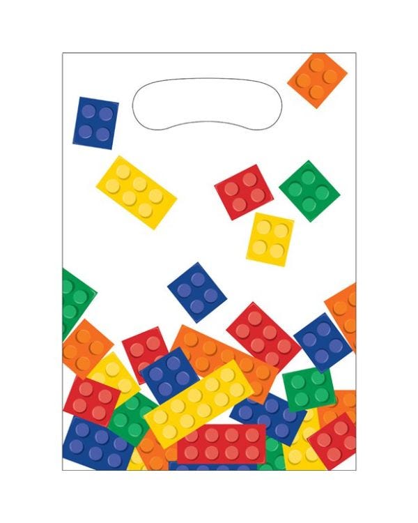 Block Party Plastic Party Bags (8pk)