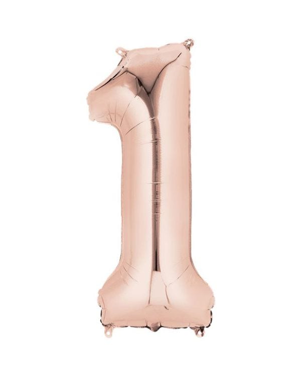Rose Gold Number 1 Air Filled Balloon - 16&quot; Foil