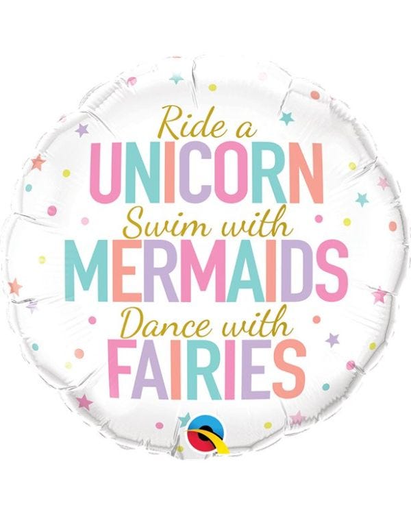 Unicorn, Mermaid &amp; Fairies Balloon - 18&quot; Foil