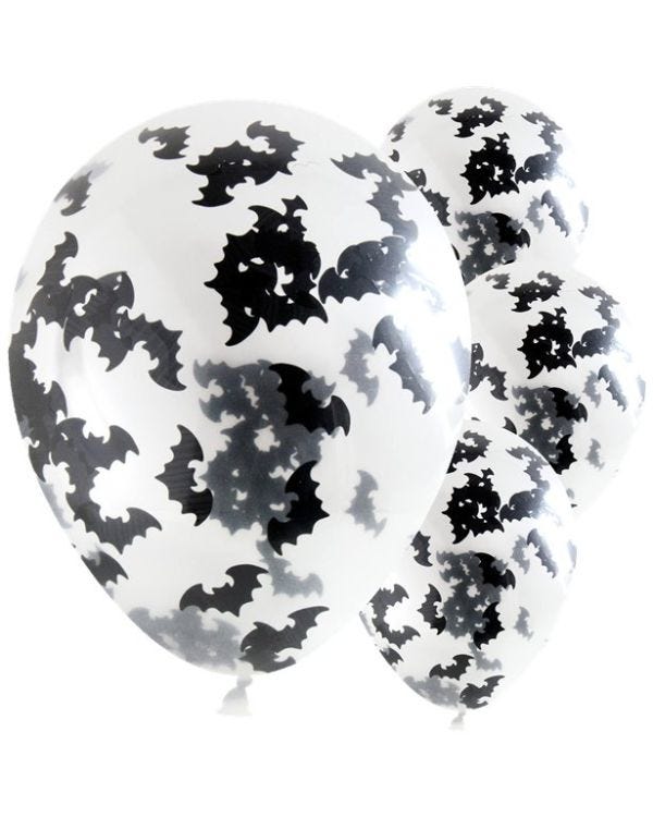 Bat Confetti Balloons - 12&quot; Latex (4pk)