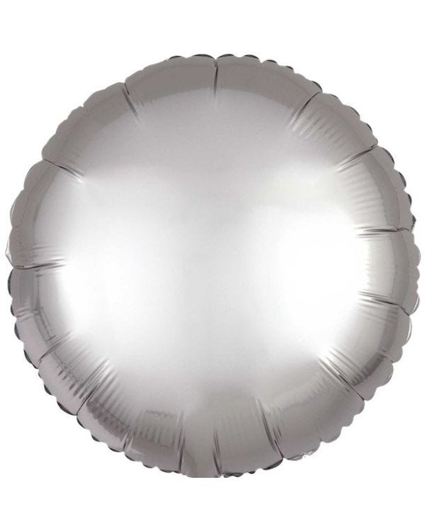 Platinum Satin Luxe Circle Foil Balloon - 18&quot;